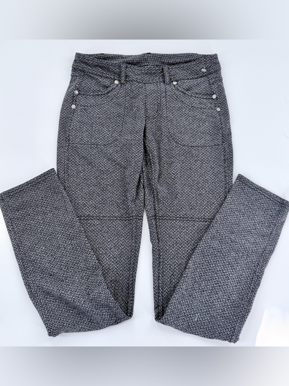 Athleta Pants XS Gray Textured Skinny Leg Stretch Travel Work Athleisure Pants